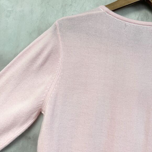 VTG IB Diffusion Cardigan Sweater Womens Large Pastel Pink Flower Dainty Fairy - Picture 7 of 11